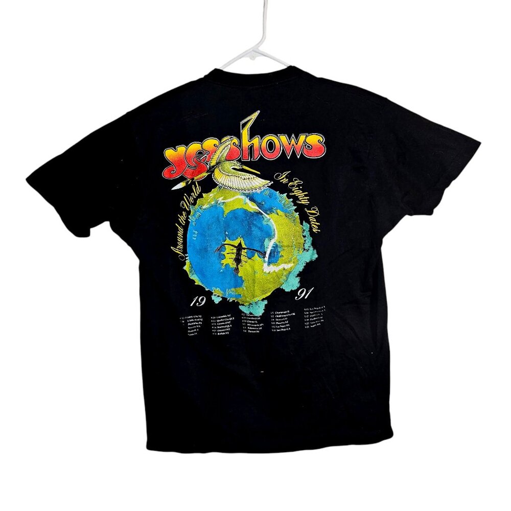 Vintage 1991 Yes English Rock Band Concert Tour Album Yes shows XXL Black 90s